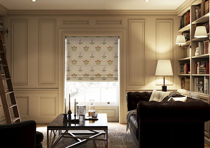William Morris Lily Flower Embroidery, Nettle - Roman Blind - Image 3